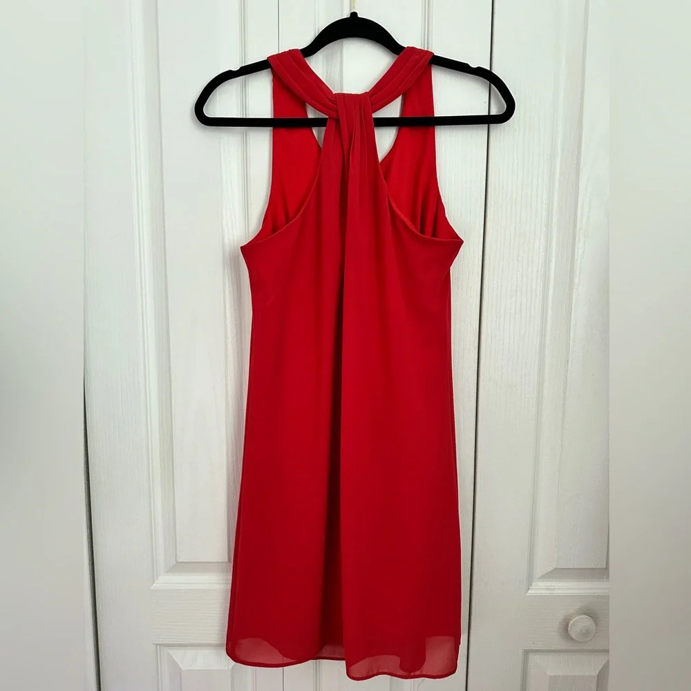 BCX Dress Keyhole-Back Sleeveless Halter Short Party Shift Dress (S) - Picture 2 of 3